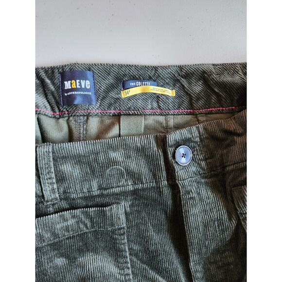 NWT Maeve The Colette Cropped Corduroy Wide Leg Pants Sz 34 Petite Green #7E411 - Picture 11 of 13